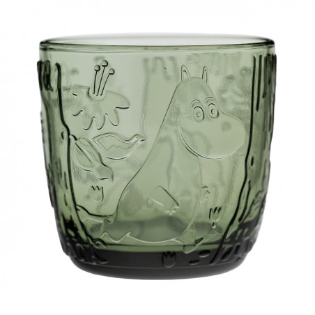 Moomin Arabia Glass Tumbler Set of Two 0.28 L Pine Green