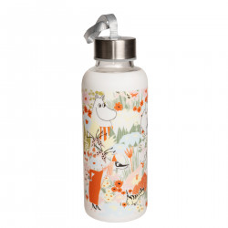 Moomin Buttercup Borosilicate Glass Bottle Silicone Cover