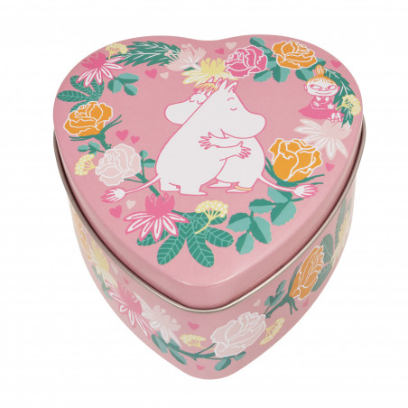 Moomin Heart Tin Box Soulmates Pink