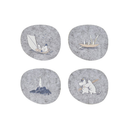 Moomin R-PET Coasters Sailors 4-Pack 11 x 10 cm
