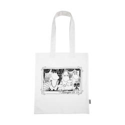 Moomin Family White Flat Totebag Ecobag Cotton