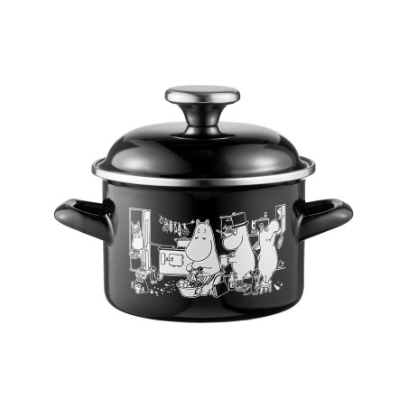 Moomin Enamel Pot with Lid Moomins in the Kitchen 1.5 L - new version