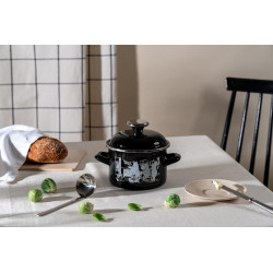 Moomin Enamel Pot with Lid Moomins in the Kitchen 1.5 L - new version