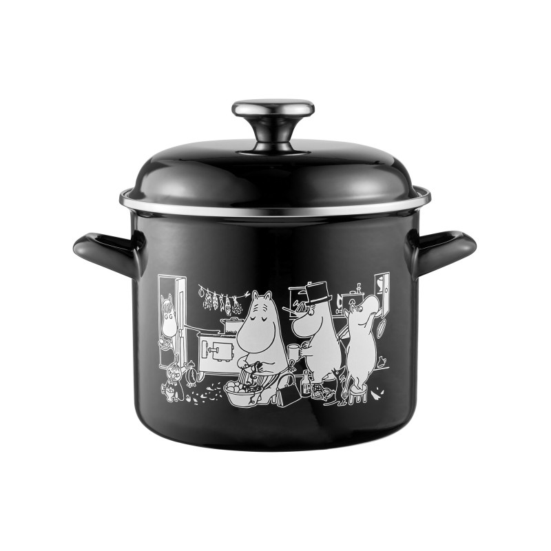 Moomin in The Kitchen Enamel Pot with Lid 3.5 L - new version