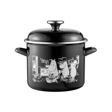 Moomin in The Kitchen Enamel Pot with Lid 3.5 L - new version