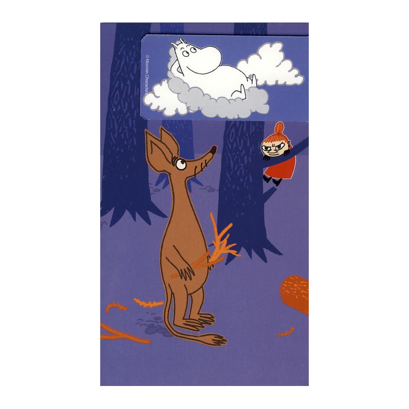 Moomin Greeting Card Sniff Little My with Magnet Bookmark Snorkmaiden Karto