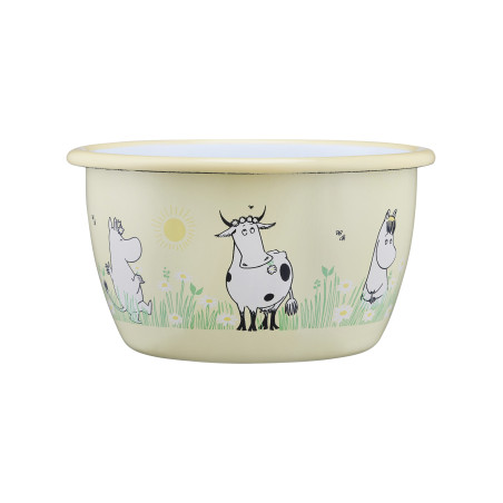 Moomin Enamel Bowl Meadow 0.3 L Muurla