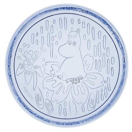 Moomin Arabia Glass Plate 15.5 cm Water Blue