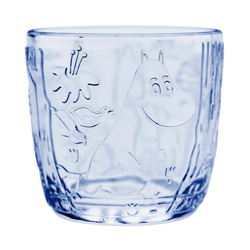 Moomin Arabia Glass Tumbler Set of Two 0.28 L Water Blue