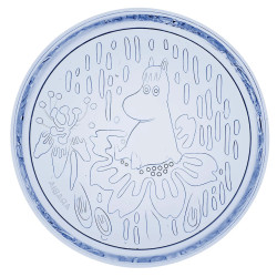 Moomin Arabia Glass Plate 15.5 cm Water Blue
