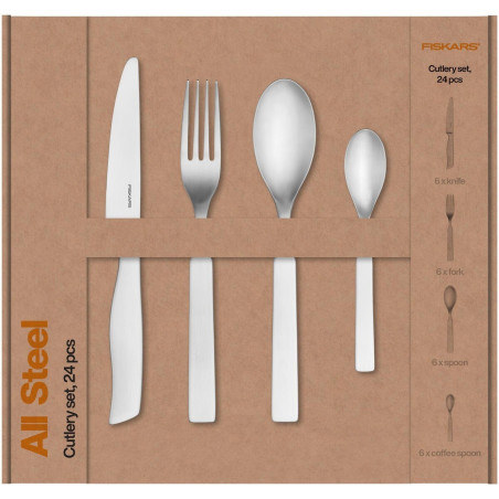 Fiskars All Steel Cutlery Set 24 pcs Stainless Steel