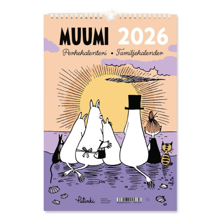 Moomin 2026 Family Calendar Putinki 23 x 34 cm 
