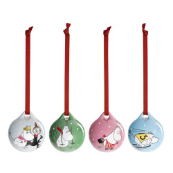Moomin Ceramic Bauble for Christmas Tree in Gift Box Set of 4 Winter Games 2025  Arabia