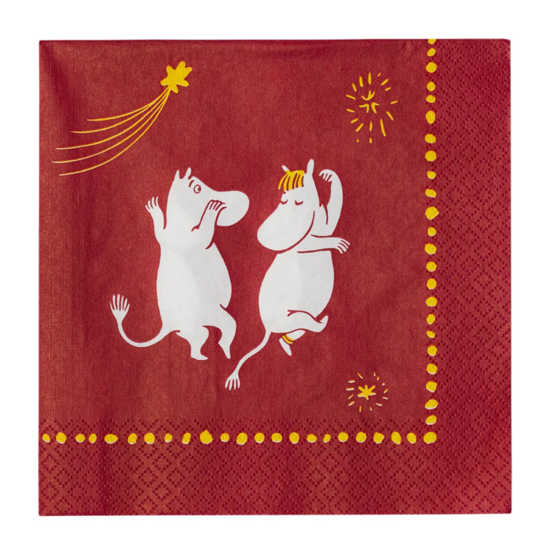 Moomin Paper Napkin 33 cm Festive Moments Red Arabia 2025