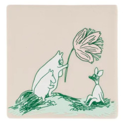 Moomin Arabia Wild Flower Ceramic Coasters Set of 2 Recycled Ceramics