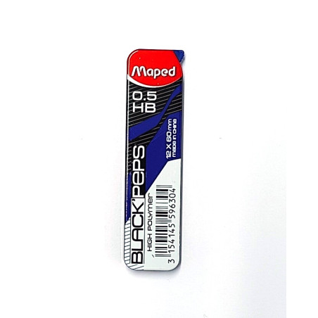Maped Black Peps 0.5 mm HB Pencil Lead Refils