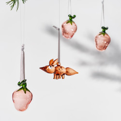 Iittala Oiva Toikka Glass Strawberry Pink Set of 3 84 mm  