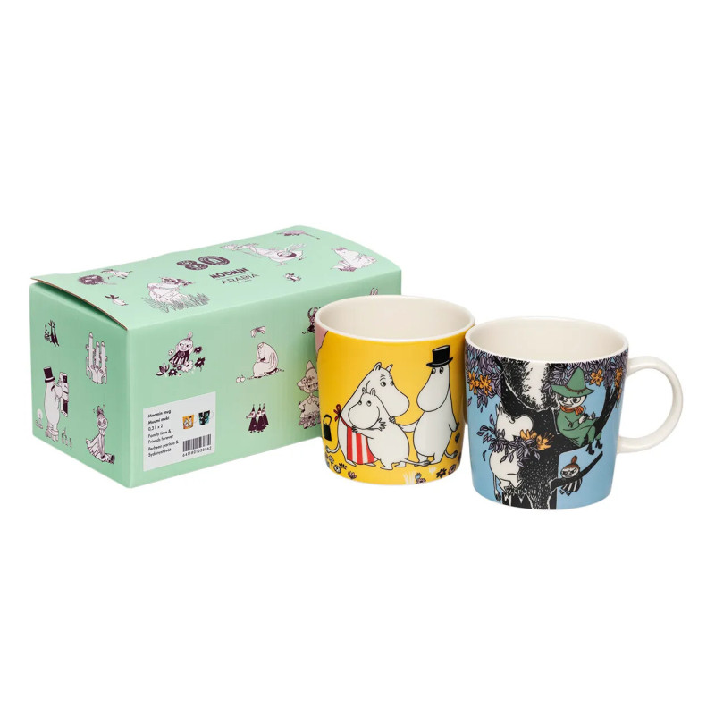 Moomin Mug 0.3 L x 2 Family Time & Friends Forever 80 in Gift Box  