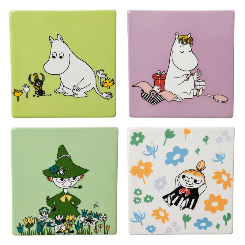 Moomin Arabia Coasters Set of 4 Recycled Ceramics