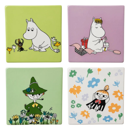 Moomin Arabia Coasters Set of 4 Recycled Ceramics
