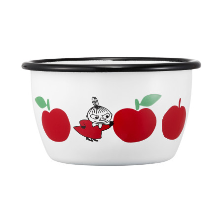 Moomin Enamel Bowl 0.3 L Joyful Apples Red