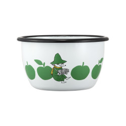 Moomin Enamel Bowl 0.6 L Joyful Apples Green Muurla
