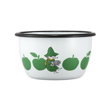 Moomin Enamel Bowl 0.6 L Joyful Apples Green Muurla