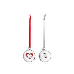 Moomin Glass Bauble Set of 2 Heart Snowflake 5 cm Muurla