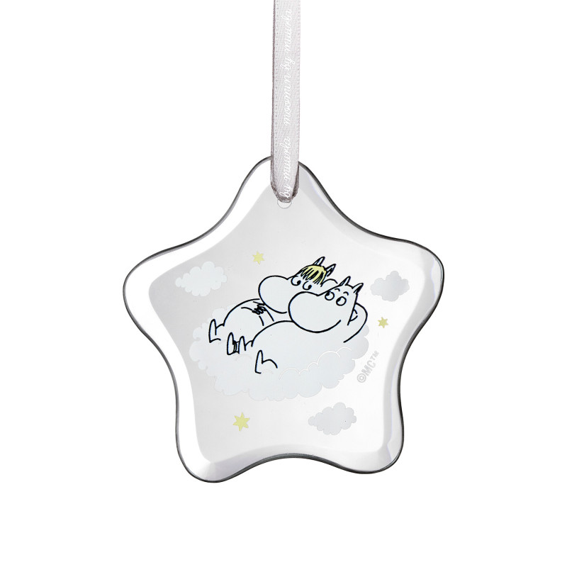 Moomin Glass Ornament Snorkmaiden and Moomin Muurla