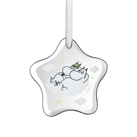 Moomin Glass Ornament Snorkmaiden and Moomin Muurla