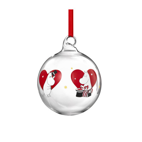Moomin Glass Bauble Heart 9 cm Muurla