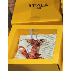 Iittala Vulpes Glasss Mini Fox Sitting Cherry Pink