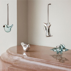 Iittala Vulpes Glasss Mini Fox Sitting Silver Mirror