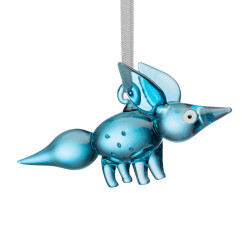 Iittala Vulpes Glasss Mini Fox Standing Blue