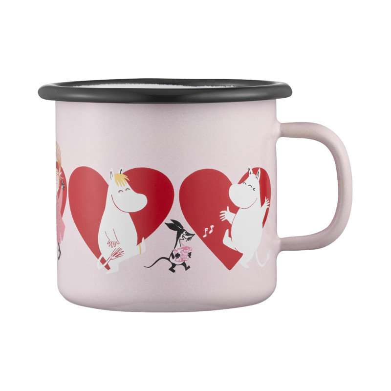 Moomin Enamel Mug 0.25 L Heart Pink