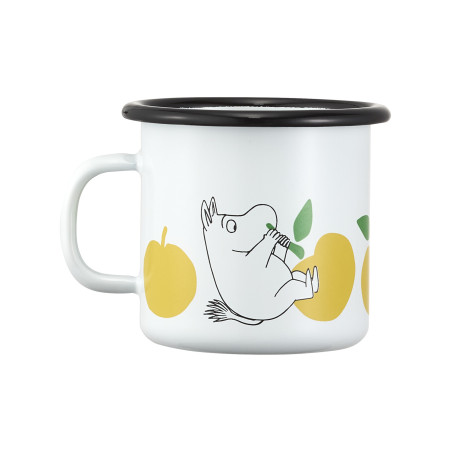Moomin Enamel Mug 0.25 L Joyful Apples Yellow Moomintroll Muurla
