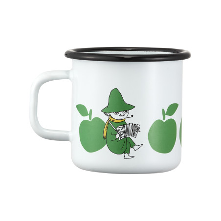 Moomin Enamel Mug 0.37 L Joyful Apples Green Snufkin Muurla