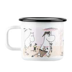 Moomin Enamel Mug on the Beach 0.37 L Outlet 40%