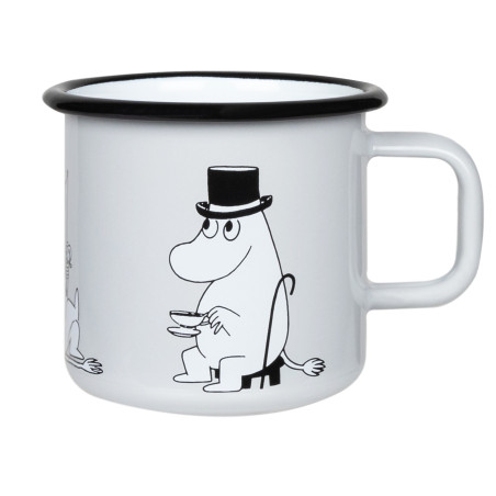 Moomin Enamel Mug Moominpappa Retro Grey 0.37 L Outlet 40%