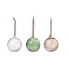 Iittala Glass Sun Ball 80 mm Set of 3  Clear Green Linen