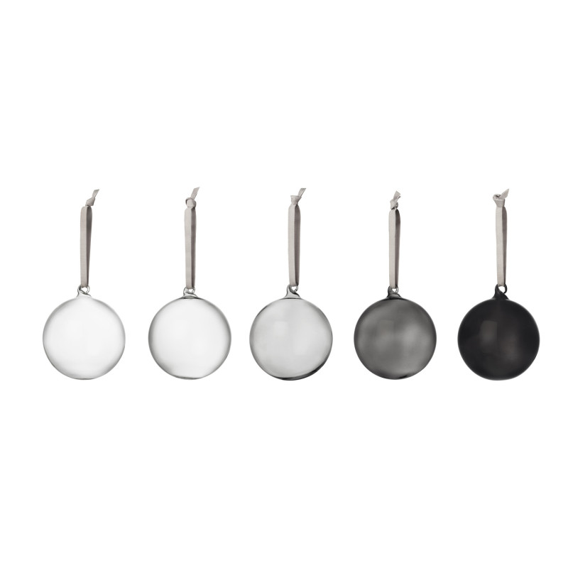 Iittala Grey Shades Glass Ball 80 mm Set of 5