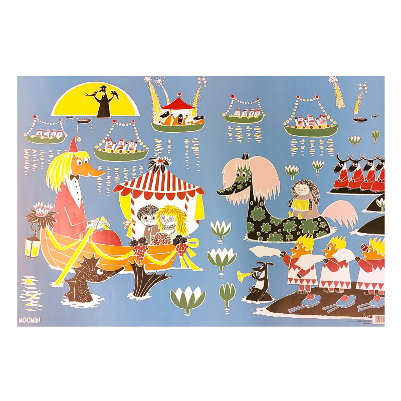Moomin Poster Wraping Paper 50 x 70 cm Miffle and Toffle