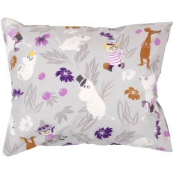 Moomin Pillowcase Flower Garden Grey Lilac 50 x 60 cm Arabia