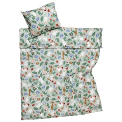 Moomin Duvet Cover Pillowcase Set Flower Garden Grey Green  150 x 210 cm
