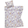 Moomin Duvet Cover Pillowcase Set Flower Garden Grey Lilac 150 x 210 cm