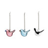 Iittala Oiva Toikka Glass Mini Birds Mix Pink Blue and Silver Decor Set of 3 