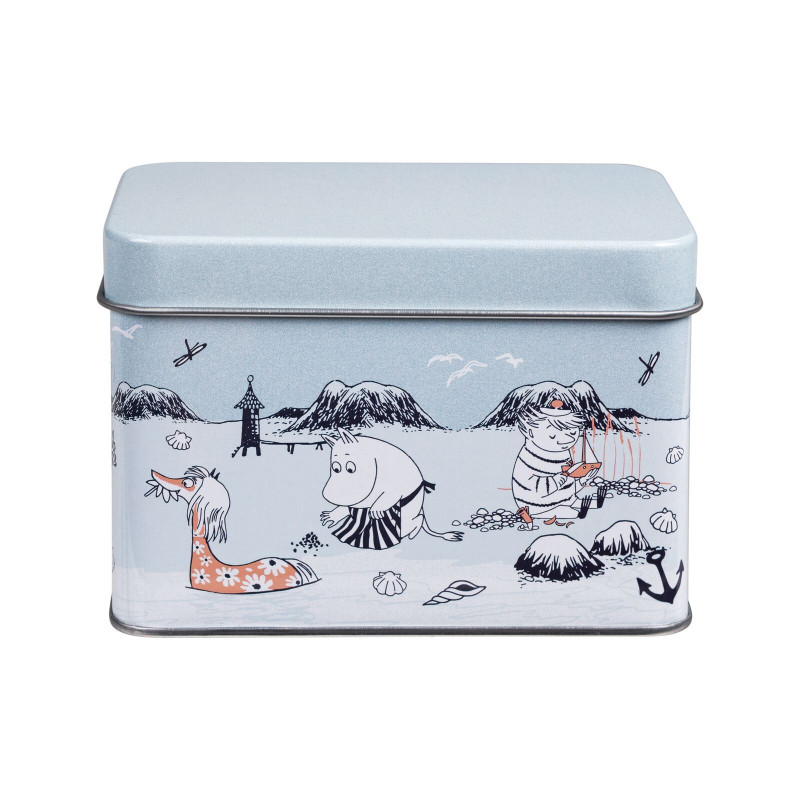Moomin Beach Trip Tea Tin Box Blue