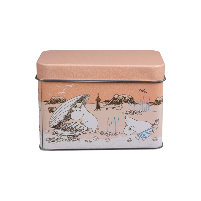Moomin Beach Trip Tea Tin Box Orange