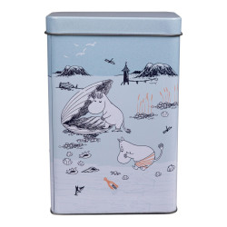 Moomin Coffee Tea Tin Box Beach Trip Blue