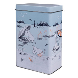 Moomin Coffee Tea Tin Box Beach Trip Blue